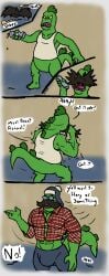 abs biceps big_biceps big_bulge big_muscles big_mustache big_penis bulge bulge_through_clothing cartoon_network clothing comic corruption furry glasses green_body green_skin growth hat hipster huge_bulge jeans lizard lizard_humanoid lizardman male male_focus male_only mr._gus muscle_expansion muscle_growth muscles muscular muscular_anthro muscular_arms muscular_legs muscular_male muscular_thighs possessed possession sequence t-shirt tail thick_penis tight_clothes tight_clothing tight_pants tight_shirt transformation transformation_sequence uncle_grandpa