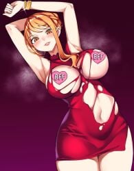 1girls bare_arms bare_breasts bare_legs bare_shoulders bare_thighs big_breasts blush clothed clothing color female female_focus female_only hi_res kasumi6 large_breasts light-skinned_female light_skin long_hair looking_at_viewer nami nami_(one_piece) one_piece orange_eyes orange_hair ripped_clothing ripped_clothing shounen_jump solo solo_female tagme thick_thighs