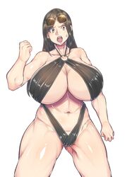 abs angry barefoot byspoon curvy huge_ass huge_breasts idolmaster mukai_takumi muscular_female screaming thick_thighs