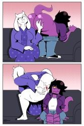 2girls annoyed annoyed_expression anthro anus ass ass_in_face big_ass bottom_heavy bubble_butt caprine couch dat_ass deltarune dinosaur fat_ass female female_only goat horns huge_ass ineptoutcast large_ass milf mooning mother no_panties png presenting presenting_hindquarters pussy sitting spread_ass spreading susie_(deltarune) thick_ass thick_thighs toriel undertale undertale_(series) wide_hips