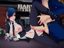 blue_hair clothed formal formal_attire formal_clothes formal_wear girl_in_suit image law-zilla necktie payday_2 suit_and_tie sydney_(payday_2) tagme woman_in_suit