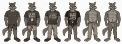 anthro briefs bulge canid canine canis censored clothing eddie_(orf) footwear male male_only mammal off/on orf penis_outline shirt shoes shorts simple_background solo standing t-shirt underwear wolf