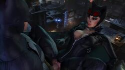 3d animated balls_deep batman batman:_arkham_city batman_(series) bouncing_breasts bruce_wayne catwoman catwoman_(arkham) catwoman_(arkham_city) choker cleavage clitoris clothed_sex crotch_cutout dc dc_comics gasp goggles goggles_on_head male_penetrating missionary_position night no_sound pounding ripped_clothing rocksteady_studios selina_kyle sex source_filmmaker straight submissive thick_lips trajan video zipper