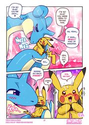 1boy 1girls 2019 animal animal_genitalia animal_penis black_fur blue_skin blush closed_eyes comic cum dialogue duo end_page english_text erection female feral feral_on_feral feral_only fur furry furry_only heart insomniacovrlrd lapras licking licking_penis male mammal nintendo no_humans nude nude_female nude_male open_mouth oral page_15 paws penis penis_lick penis_on_tongue pikachu pink_penis pokémon_(species) pokemon pokemon_(species) saliva sex size_difference small_penis straight tan_skin tapering_penis text tongue tongue_out video_games yellow_fur