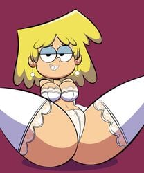 1girls blonde_hair breasts busty cleavage codykins123 commission earrings eyeshadow female female_only lingerie lori_loud navel solo straight_hair the_loud_house thick_thighs thighs voluptuous wide_hips