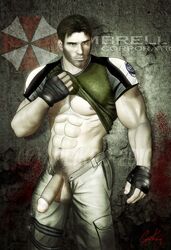 artist_request capcom chris_redfield flaccid lifting_clothing male male_only muscular resident_evil umbrella_corporation video_games yaoi