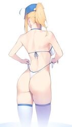 1girls artoria_pendragon ass bra enosan fate/grand_order fate_(series) female female_only mysterious_heroine_xx_(foreigner) panties solo thighhighs