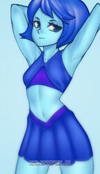 amadeen blue_eyes blue_hair blue_skin cartoon_network gem_(species) lapis_lazuli_(steven_universe) pinup steven_universe