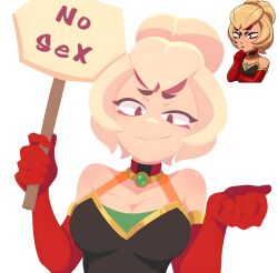 ai_generated bare_shoulders big_breasts blonde_hair bodysuit brawl_stars cape charlie_(brawl_stars) closed_mouth clothes gloves hairbun holding huge_breasts insecure large_breasts looking_at_viewer nipples outfit raccoon shy simple_background smile spider submissive supercell text texto upper_body white win winner