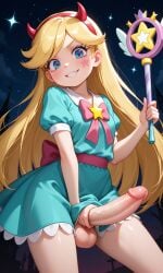 aged_up_character ai ai_generated big_balls big_penis blonde_hair blue_eyes futanari star_butterfly star_vs_the_forces_of_evil