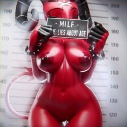 2026 2_horns 3d 3d_(artwork) 3d_animation animated barbie_(valorlynz) barbie_wire big_breasts big_nipples black_claws black_horn bracelet breasts claws curvy_figure demon digital_media_(artwork) english_text female finger_claws genitals hellaverse helluva_boss hi_res horn hourglass_figure huge_breasts humanoid imp jenny_breaker jewelry loop mostly_nude mugshot nipple_piercing nipples no_sound nude piercing pink_eyes pupils red_body red_nipples red_skin short_playtime slit_pupils solo spade_tail spiked_bracelet spikes tagme tail text thick_thighs video vulva white_horn wide_hips yellow_sclera
