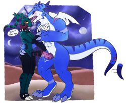 alpha_channel animal_genitalia anklet_(marking) anthro bandai_namco blue_body blush blush_stickers bodily_fluids breath cheek_tuft claws closed_eyes countershading cum cum_dripping_from_penis cum_in_penis cum_inside digimon digimon_(species) dipstick_ears dipstick_tail drooling duo ear_markings english_text exveemon facial_markings facial_tuft finger_claws genital_fluids genital_slit genitals glowing glowing_eyes green_body head_markings hendrix_(stingmon) hi_res lidded_eyes looking_at_another looking_at_partner male male/male markings motion_lines multicolored_ears notched_ear notched_wings nude open_mouth penetration penile penile_penetration penis penis_in_penis puffy_urethra saliva sex size_difference smaller_penetrated spiked_penis spikes spikes_(anatomy) standing standing_sex stingmon stingmon_(artist) tail tail_markings tapering_penis text tiptoes toe_claws tongue tongue_out torn_ear tuft unusual_anatomy unusual_genitalia unusual_penis urethral urethral_bulge urethral_penetration vein veiny_penis white_body white_countershading wings