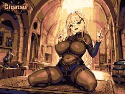 ai_assisted ai_generated animated animation aseprite_(artwork) bondage darkness_(konosuba) gigatsu indoors kono_subarashii_sekai_ni_shukufuku_wo! limited_palette looking_at_viewer pixel_animation pixel_art seductive seductive_pose spread_legs twitching