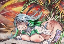 1boy 1girls ai_generated all_fours ass big_breasts big_butt breast_press breasts clenched_teeth constricted_pupils crying crying_with_eyes_open cum cum_explosion cum_inside curvy cuts defeated drooling fate/grand_order fate_(series) female_penetrated femsub inflation kukulkan_(fate) large_ass large_breasts male/female male_penetrating male_penetrating_female maledom monster monster_boy nipples nokani ort_(type-moon) rape raped_by_monster scared scratches self_upload sex_from_behind sharp_teeth slap_mark spanked straight straight_sex thick_thighs torn_clothes vaginal_penetration vaginal_sex wide_hips worried