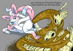 absurd_res after_vore bone bones_in_feces disposal eeveelution english_text feces female female_pred generation_6_pokemon hi_res hyper_feces hyper_scat nintendo poisonsneksoffie pokemon pokemon_(species) scat scatplay sylveon text vore