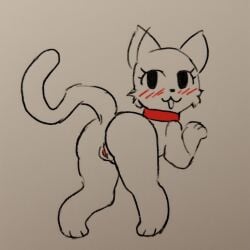 -anatomically_correct cat_ears cat_tail catgirl cute furry girlkisser looking_back no_source silly_cat_(mauzymice) silly_face tail teasing vagina