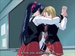 00s 2girls academy_uniform_(bible_black) animated bible_black bible_black_gaiden blonde_hair clothing female forced hair_ribbon human kitami_reika kozono_nami manual molestation multiple_girls red_skirt ribbon school school_uniform screencap subtitled uniform vaginal yuri