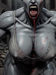 1girls ai ai_generated angry animated ass attack attacking_viewer bald black_eyeshadow black_lipstick blood breasts claws eyeshadow female female_only gore green_eyes grey-skinned_female huge_ass huge_thighs indoors lipstick massive_breasts muscular muscular_female nightgown oc original_character ruins running solo solo_female sound thighs torn_clothes transparent_clothing vampire vampire_girl vascular video voluptuous voluptuous_female