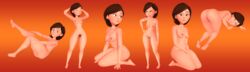 1girls 3d annoyed barefoot bent_over breasts brown_eyes brown_hair closed_eyes disney female female_only hand_on_hip helen_parr hi_res leg_lift lipstick nipples nude nude_female on_knees pixar pubic_hair pussy skuddbutt smooth_skin solo the_incredibles various_positions