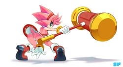 1girls 2019 amy_rose animal anthro anthro_only ass breasts clothed clothed_female dress female female_only fully_clothed fur furry furry_only gloves hammer headband hedgehog mammal panties pantyshot piko-piko_hammer piko_piko_hammer pink_fur shoes sif_(artist) small_breasts solo sonic_(series) suggestive tail watermark white_background