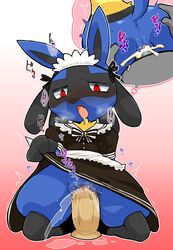 1boy 1girls 2018 anthro anus ass ass_grab big_ears black_fur blue_fur bottomless canine censored close-up clothed clothing clothing_lift cum cum_in_pussy cum_inside dildo dildo_sitting doggy_style dress dress_lift drooling ejaculation fangs female female_lucario flat_chest fur furry half-closed_eyes hands_on_ass headgear heart heavy_breathing holding human interspecies japanese_text kageyama kemono kneeling long_ears looking_down lucario maid maid_uniform male male_human/female_anthro male_human/female_pokemon male_pov mammal masturbation mosaic_censoring mostly_nude motion_lines nintendo no_panties nude open_mouth orgasm penetration penis pink_background pokemon pokemon_(species) pokemon_dppt pov presenting presenting_anus presenting_hindquarters presenting_pussy pussy pussy_ejaculation pussy_juice raised_tail red_eyes riding saliva sex sex_toy sharp_teeth sitting solo solo_focus speech_bubble spikes spoken_heart squirting sweat tail teeth text thick_thighs thinking tongue translation_request trembling uniform vaginal_penetration wet yellow_fur