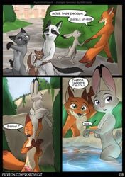 2019 animal_genitalia animal_penis anthro anus ass balls bathing black_fur breasts brown_fur canid canine canine_penis casual_nudity climbing comic dialogue dipstick_tail disney duo_focus english_text erection featureless_breasts female flat_chest fox fur gloves_(marking) grass green_eyes grey_fur group half-closed_eyes hand_holding heart judy_hopps lagomorph male mammal marble_fox markings multicolored_fur multicolored_tail mustelid nick_wilde nude orange_fur otter outside page_8 partially_submerged penis plant purple_eyes pussy rabbit red_fox robcivecat sheath silver_fox small_breasts smile socks_(marking) spanking tan_fur text two_tone_fur water white_fur zootopia