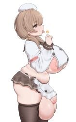 1futa 2d absurd_res apron areola areolae balls ballsack bready_(nikke) breasts busty candy clothed clothing cock crop_top dick exposed_breasts exposed_penis flaccid foreskin futa_only futanari genitals goddess_of_victory:_nikke hat hi_res highres hiyori_senka huge_breasts huge_cock hyper hyper_balls intersex light-skinned_futa light_brown_eyes light_brown_hair light_skin lollipop long_hair miniskirt nipples no_bra no_panties penis plain_background scrotum simple_background skindentation skirt slightly_chubby solo solo_futa standing stockings testicles thick_thighs thighhighs thighs tits tongue tongue_out uncircumcised uncut vein veins veiny veiny_balls veiny_penis white_background