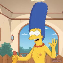 ai_generated cum cum_explosion cumshot futa_focus futa_solo handjob jerking jerkingoff marge_simpson masturbation no_sound penis semen solo solo_futa tagme the_simpsons video