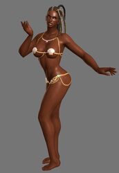 3d ass black_female breasts brown_skin dark-skinned_female dark_skin dreadlocks locs master_raven mod pose seashell_bra side-tie_bikini sling_bikini tekken tekken_7 toes toshiiekyoko(artist)