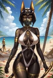 1girls ai_generated animated anthro anthro_female anubis anubis_(bom39) ass beach bikini bikini_bottom bikini_top black_body black_fur canid canid_demon canine civitai curvy curvy_ass curvy_body curvy_female curvy_figure curvy_hips curvy_thighs egyptian egyptian_clothes egyptian_clothing egyptian_female egyptian_god egyptian_mythology female female_focus female_only furry gold_eyes gold_jewelry golden_eyes jackal kirillai middle_eastern_mythology mythology mythology_(character) solo solo_female solo_focus tagme thick thick_ass thick_hips thick_legs thick_thighs video