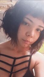 1girls animated animated animated animation female masturbation object_insertion open_mouth oral realistic sex_invitation sexually_suggestive short_hair solo vibrator