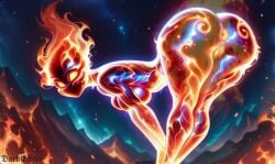 1girls ai_generated animated anus ass ass_focus bent_over breasts darkeffect elemental_creature elemental_humanoid female female_focus female_only fire fire_creature fire_hair fire_humanoid flame flames looking_at_viewer looking_back nude presenting presenting_hindquarters pussy rear_view solo solo_female solo_focus tagme video