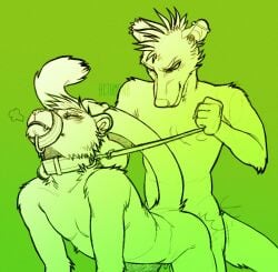 0ct0m0n0 andromorph andromorph/male andromorph_penetrated anthro anthro_on_anthro anthro_penetrated anthro_penetrating anthro_penetrating_anthro artist_name canid canine closed_eyes collar duo ear_piercing ear_ring felid from_behind_position hair hi_res industrial_piercing intersex intersex/male intersex_penetrated leash leash_pull male male_penetrating male_penetrating_andromorph male_penetrating_intersex mammal monochrome muzzle_(object) muzzled narrowed_eyes nipples nude obscured_penetration penetration piercing ring_piercing sex short_hair simple_background smile standing text