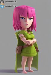 3d ai_generated archer_(clash_of_clans) clash_royale white_background