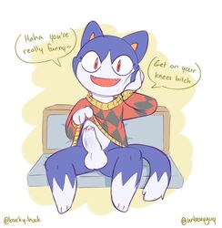 animal_crossing anthro balls clothed clothing clothing_lift domestic_cat erection felid feline felis foreskin hand_on_cheek looking_at_viewer male male_only mammal nintendo penis precum rover_(animal_crossing) shirt shirt_lift sitting unboxyguy uncut video_games