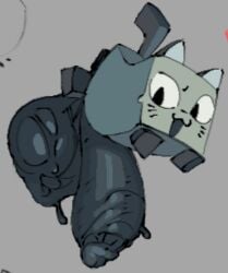 bakenek0o balls cat_ears cube cube_body cute domestic_cat feline grey_body hyper hyper_penis large_balls male nekodata penis pet_simulator_x roblox roblox_game shiny_penis tagme
