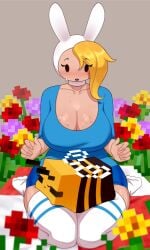 1girls 2025 2d 2d_(artwork) adventure_time bee_(minecraft) big_breasts blonde_female blonde_hair breasts caucasian caucasian_female female female_only fionna_the_human_girl giant_boobs giant_breasts giant_tits idler_r massive_boobs massive_breasts massive_tits minecraft solo solo_female voluptuous voluptuous_female white_body white_female white_skin