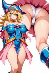 1girls ai_generated arms ass black_brooch blonde_hair blue_boots blue_dress blue_hat blush_stickers boots breasts cameltoe cleavage dark dark_magician_girl dark_type dress female female_focus green_eyes hat high-res highres konami large_breasts legs light-skinned_female light_skin lips long_arms long_hair long_legs magical_girl magician magician_hat monster monster_girl panties pantyshot pentagram pink_brooch pink_lips pink_skirt pink_trim shiny_ass shiny_cameltoe shiny_clothes shiny_hair shiny_skin skirt sole_female solo solo_focus spellcaster spellcaster_type thick_thighs thighs very_long_hair wavy_hair white_background white_panties yellow_trim yoshi_(artist) yu-gi-oh! yu-gi-oh!_duel_monsters