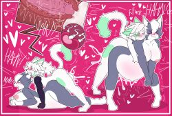 absurd_res all_fours anthro balls belly bent_over blush bodily_fluids cervical_contact cervical_penetration cervix closed_eyes cum cum_in_uterus cum_in_vagina cum_inside cum_overflow desperation doggy_style duo felid feline female from_behind_position fur genital_fluids genitals green_body green_fur grey_body grey_fur hair heart_symbol hi_res hug hugging_another hugging_from_behind humping impregnation impregnation_risk internal larger_female leaning leaning_forward lewdylithical long_hair looking_pleasured male male/female mammal matt_(exyli) nipples on_ground orgasm ovum penetration penile_spines penis plap ponytail prosthetic robotic_arm sex shaking simple_background simple_eyes size_difference sperm_cell splurt spots stomach_bulge tears thick_thighs thrusting tiptoes tongue tongue_out trembling uterus vaginal_penetration vivian_(exyli) white_body white_fur x-ray_view