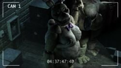 3boys animated animatronic anthro ass balls bear big_ass big_butt cumshot ejaculation erection five_nights_at_freddy's fnaf fredbear_(fnaf) from_behind gay holding_hands human_on_male living_machine looking_at_another looking_pleasured male male/male/male male_only night_guard_(fnaf) penetration penis rabbit robot scottgames short_playtime size_difference small_dom_big_sub smaller_male snips456 sound spring_bonnie_(fnaf) tagme video