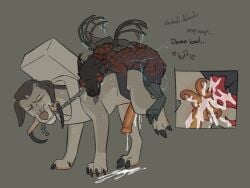adopted_(lore) adopted_son_(lore) after_sex age_difference alien arms_around_waist bodily_fluids breath canid canine canis chains collar cum cum_in_vagina cum_inside cum_while_penetrated cybernetics duo electricity erection eyeless father_(lore) father_and_child_(lore) father_and_son_(lore) feelers feral feral_penetrating flared_penis from_behind_position fur genital_fluids genitals hair hi_res hybrid incest_(lore) intersex leash leash_pull machine male male/male male_penetrating maleherm mammal mandibles membrane_(anatomy) membranous_wings mounting orgasm_denial panting parent_(lore) parent_and_child_(lore) parent_and_son_(lore) penetration penile penis puppyratcat scar sex simple_background size_difference son_(lore) tapering_penis tongue tongue_out vaginal_penetration vortihound vulva wings xog