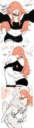 1boy 1femboy ai_generated collar dominant_male english_text femboy fishnets height_difference hugging male male_on_femboy orange_hair shorts text twitter_link whinyzza wholesome yaoi