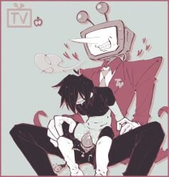 cuntboy deltarune deltarune_chapter_3 drool drooling intersex kris_(deltarune) male pussy robot size_difference sweat tagme tagme_(artist) tenna_(deltarune) tv_head vaginal_penetration vaginal_sex yaoi