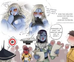 femboy long_hair male odd_onion propaganda tau warhammer_(franchise) warhammer_40k white_hair