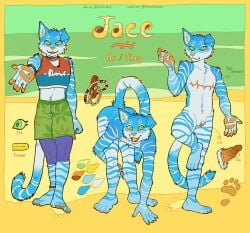0ct0m0n0 abstract_background anthro big_clitoris blue_body blue_clothing blue_fur blue_topwear bottomwear clitoris clothed clothing color_swatch cuntboy cuntboy_anthro felid floppy_ears fur genitals green_bottomwear green_clothing green_eyes green_shorts head_tuft hi_res intersex intersex_anthro jace_(boonezofox) looking_at_viewer mammal markings mastectomy_scar model_sheet mouth_closed nude open_mouth open_smile pussy red_clothing red_nose red_topwear scar shorts smile solo striped_arms striped_legs striped_markings striped_tail stripes tail tail_markings topwear tuft white_body white_fur