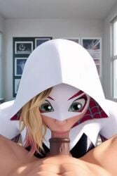 ai_generated blowjob blowjob_pov deepthroat eye_contact fellatio gwen_stacy gwen_stacy_(spider-verse) huge_cock male/female marvel no_sound oral oral_sex penis pov pov_male spider-gwen spider-man_(series) spider_gwen sucking sucking_penis tagme video