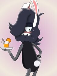 bulge bunnysuit digital_media_(artwork) embarrassed emo ibispaintx male open_species original privategyre solo solo_male zane_shadowngton_(privategyre)