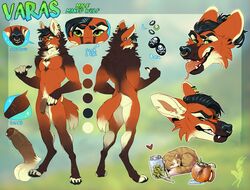 2019 anthro canid canine facial_piercing male male_focus male_only mammal maned_wolf model_sheet muscular muscular_male nose_piercing nose_ring penis piercing solo twistedhound uncut varas