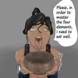 1girls avatar_legends avatar_the_last_airbender blue_eyes dark-skinned_female diablo3times female korra ponytail the_legend_of_korra tounge_out