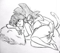 ass bardock black_hair blush canon_couple closed_eyes dilf dragon_ball dragon_ball_super facial_scar feet female fingering fingering_partner funsexydragonball gine male milf muscular muscular_male nude saiyan saiyan_tail scar short_hair spiky_hair tail